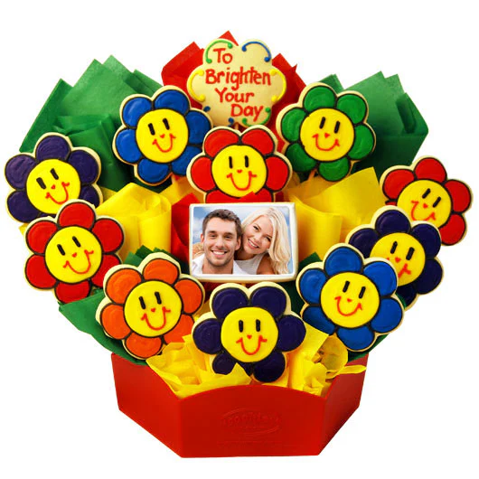 Photo Cookies - Smiling Face Daisies - Image 3